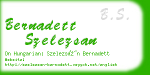 bernadett szelezsan business card